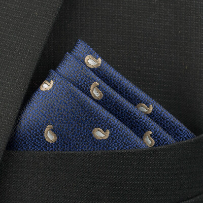 Accesorii pentru batistă pătrată de buzunar, culori uni Paisley, costum de afaceri vintage, batistă, eșarfă de sân 25*25cm