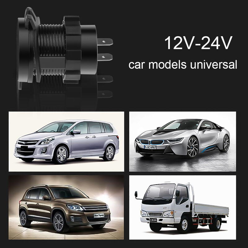 KEBIDU 18W telefon QC 3.0 utičnica za auto punjač digitalni zaslon voltmetar DC 12V-24V USB utičnica za punjenje ON-OFF prekidač za motocikl