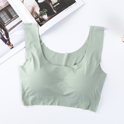 Sutiene fără cusături pentru femei Sutien activ din mătase de gheață dintr-o bucată Sutien sport push-up Bralette gratuit Lenjerie de corp pentru femei Crop Top Plus Size