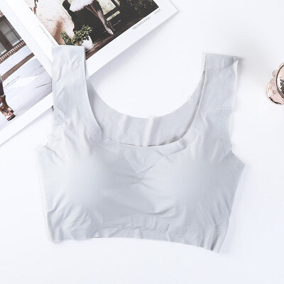 Sutiene fără cusături pentru femei Sutien activ din mătase de gheață dintr-o bucată Sutien sport push-up Bralette gratuit Lenjerie de corp pentru femei Crop Top Plus Size