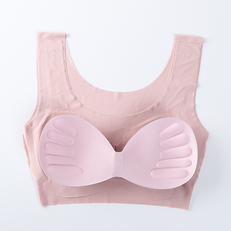 Sutiene fără cusături pentru femei Sutien activ din mătase de gheață dintr-o bucată Sutien sport push-up Bralette gratuit Lenjerie de corp pentru femei Crop Top Plus Size