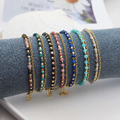 Bohēmijas stila apzeltīta ķēdes tīrradņi un slīpēti akmeņi ar krellēm