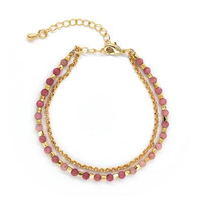 Bohēmijas stila apzeltīta ķēdes tīrradņi un slīpēti akmeņi ar krellēm