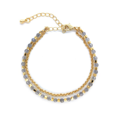 Bohēmijas stila apzeltīta ķēdes tīrradņi un slīpēti akmeņi ar krellēm