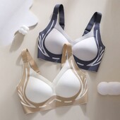 Моден сутиен с големи размери, безжичен, дълбок V сутиен, безшевен удароустойчив сутиен за дамско бельо, красиво гръбно бельо с пуш ап бельо за бягане