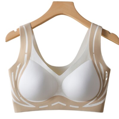 Моден сутиен с големи размери, безжичен, дълбок V сутиен, безшевен удароустойчив сутиен за дамско бельо, красиво гръбно бельо с пуш ап бельо за бягане