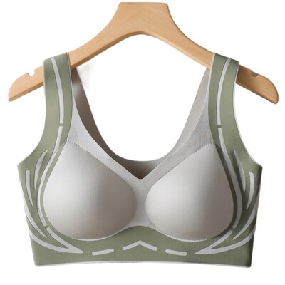 Моден сутиен с големи размери, безжичен, дълбок V сутиен, безшевен удароустойчив сутиен за дамско бельо, красиво гръбно бельо с пуш ап бельо за бягане