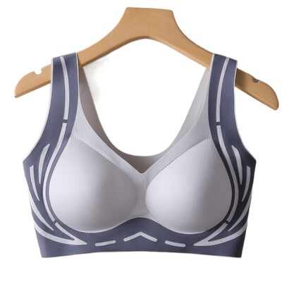 Моден сутиен с големи размери, безжичен, дълбок V сутиен, безшевен удароустойчив сутиен за дамско бельо, красиво гръбно бельо с пуш ап бельо за бягане