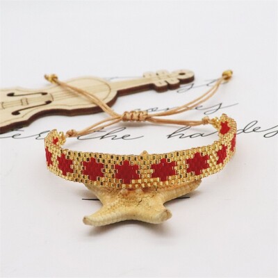 ZHONGVI Brățară Miyuki pentru femei, țesut la modă, model de stele, bijuterii reglabile, prietenie, boho, brățări colorate, cadou pentru fete