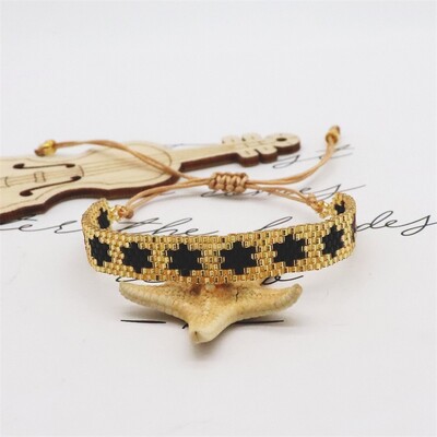 ZHONGVI Brățară Miyuki pentru femei, țesut la modă, model de stele, bijuterii reglabile, prietenie, boho, brățări colorate, cadou pentru fete