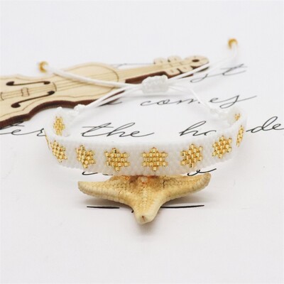 ZHONGVI Brățară Miyuki pentru femei, țesut la modă, model de stele, bijuterii reglabile, prietenie, boho, brățări colorate, cadou pentru fete