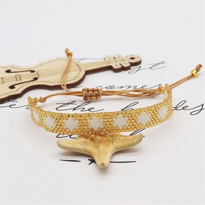 ZHONGVI Brățară Miyuki pentru femei, țesut la modă, model de stele, bijuterii reglabile, prietenie, boho, brățări colorate, cadou pentru fete