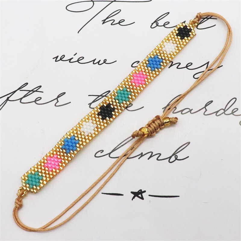 ZHONGVI Brățară Miyuki pentru femei, țesut la modă, model de stele, bijuterii reglabile, prietenie, boho, brățări colorate, cadou pentru fete