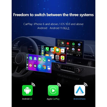 Mini 2in1 Android Auto Wireless&CarPlay Adapter Smart Mini Box Dongle Bluetooth WiFi Fast Connect Plug and Play Box