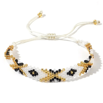 Brățară cu mărgele Originalitate Design Ochiul diavolului Geometrie Tricotat manual Boemia Ajustabil Tide Brățară simplă cu margele de orez