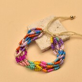 Brățară cu mărgele Originalitate Multistrat tricotat manual Boemia Reglabil Gradient de culoare Tide Simplu Brățară cu margele de orez