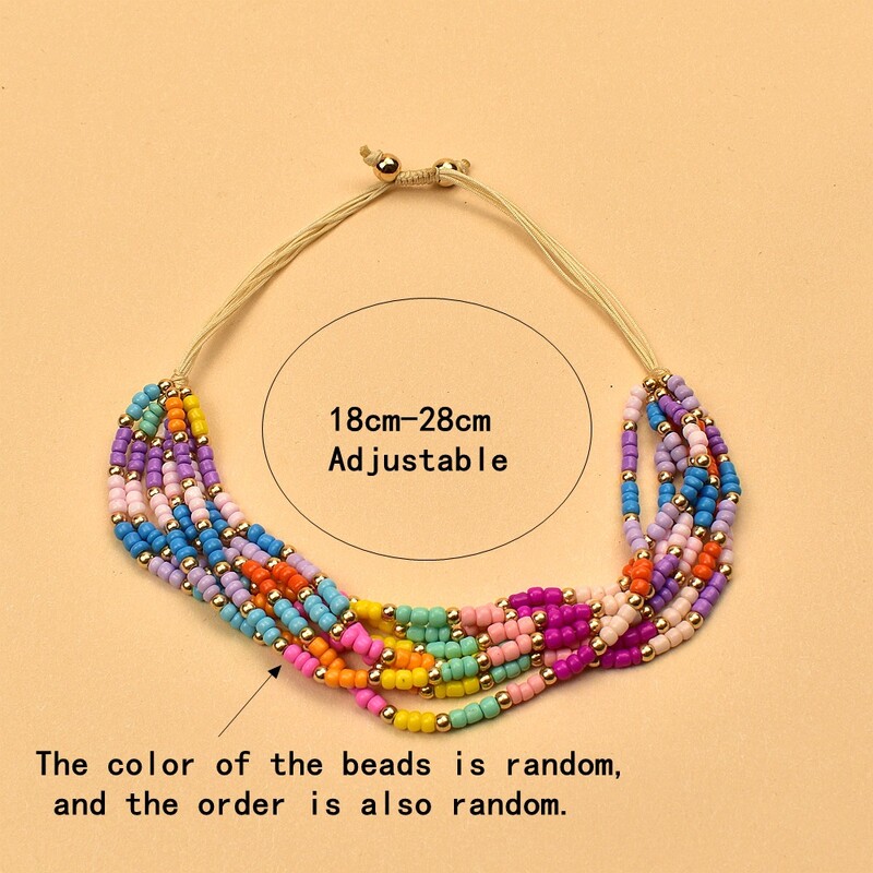 Brățară cu mărgele Originalitate Multistrat tricotat manual Boemia Reglabil Gradient de culoare Tide Simplu Brățară cu margele de orez