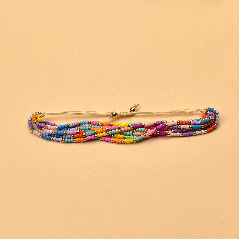 Brățară cu mărgele Originalitate Multistrat tricotat manual Boemia Reglabil Gradient de culoare Tide Simplu Brățară cu margele de orez