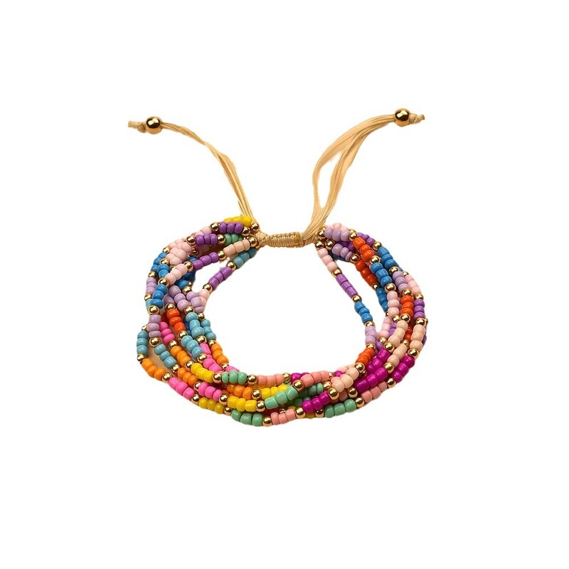 Brățară cu mărgele Originalitate Multistrat tricotat manual Boemia Reglabil Gradient de culoare Tide Simplu Brățară cu margele de orez