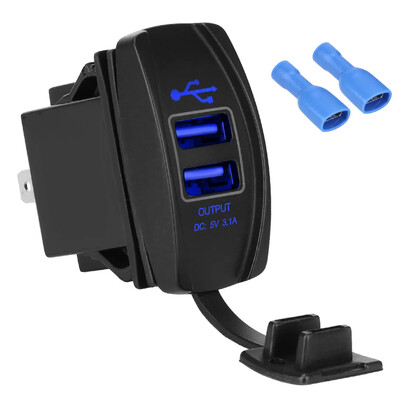 24V 12V Motocikl USB punjači 3.0 LED utičnica Strujni adapter s vodootpornim poklopcem Automobilski razdjelnik Kamion Karavan RV Dodaci