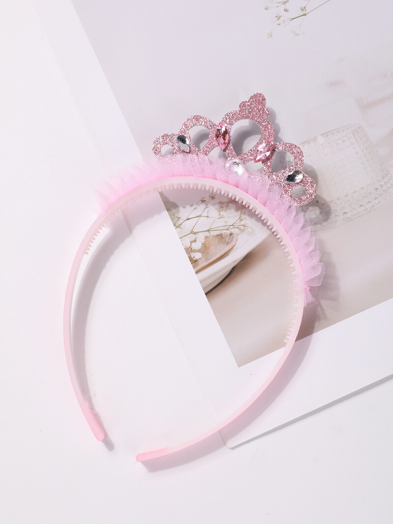 Bentiță cu coroană din plasă pentru copii Fetiță dulce prințesă Elsa Pachet de păr pentru bebeluș Bentita de păr antiderapante