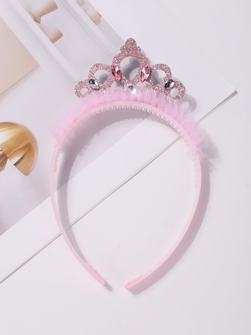 Bentiță cu coroană din plasă pentru copii Fetiță dulce prințesă Elsa Pachet de păr pentru bebeluș Bentita de păr antiderapante