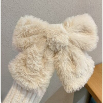 Agraf de păr cu fundă mare de pluș, catifea, cap din spate, ac de păr, versiunea coreeană, accesorii pentru cap, agrafă pufoasă, agrafă de sus, accesorii de păr