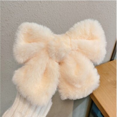 Agraf de păr cu fundă mare de pluș, catifea, cap din spate, ac de păr, versiunea coreeană, accesorii pentru cap, agrafă pufoasă, agrafă de sus, accesorii de păr