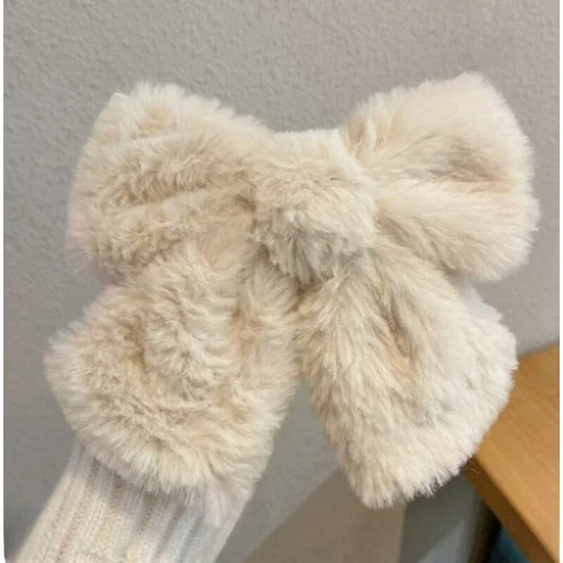 Agraf de păr cu fundă mare de pluș, catifea, cap din spate, ac de păr, versiunea coreeană, accesorii pentru cap, agrafă pufoasă, agrafă de sus, accesorii de păr