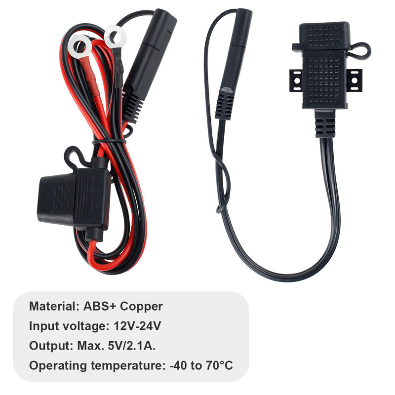 Adaptor SAE la USB 5V/2.1A Încărcător USB pentru motociclete profesional cu cablu prelungitor Încărcare rapidă Încărcare telefon pentru motociclete