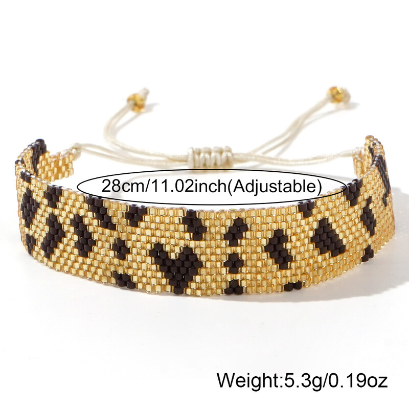 Narukvica s perlama Originalnost Leopard print Ručno pletenje Nepravilan dizajn Heart Bohemia Podesiva plima Narukvica od rižinih perli