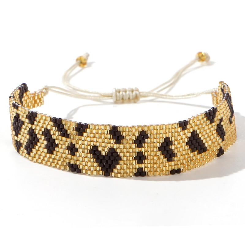 Narukvica s perlama Originalnost Leopard print Ručno pletenje Nepravilan dizajn Heart Bohemia Podesiva plima Narukvica od rižinih perli