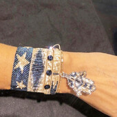 Narukvica s perlama Geometry Bohemia Ručno pletenje Podesivi dlan Originalni dizajn Petokraka zvijezda Tide Set narukvica od rižinih perli