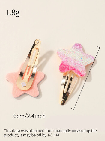 8 τμχ Fashion Glitter Rainbow Flower Rabbit BB Χειροποίητες φουρκέτες για χαριτωμένα κορίτσια Κλιπ μαλλιών Barrettes Headwear Αξεσουάρ μαλλιών