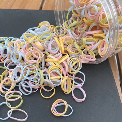 800 buc/set benzi de cauciuc de păr din silicon gros pentru fetițe, cravată de păr transparentă pentru copii, frânghie de păr neagră, benzi de păr pentru copii