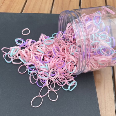 800 buc/set benzi de cauciuc de păr din silicon gros pentru fetițe, cravată de păr transparentă pentru copii, frânghie de păr neagră, benzi de păr pentru copii