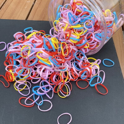 800 buc/set benzi de cauciuc de păr din silicon gros pentru fetițe, cravată de păr transparentă pentru copii, frânghie de păr neagră, benzi de păr pentru copii