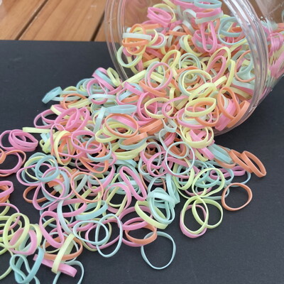 800 buc/set benzi de cauciuc de păr din silicon gros pentru fetițe, cravată de păr transparentă pentru copii, frânghie de păr neagră, benzi de păr pentru copii