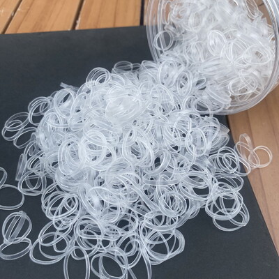 800 buc/set benzi de cauciuc de păr din silicon gros pentru fetițe, cravată de păr transparentă pentru copii, frânghie de păr neagră, benzi de păr pentru copii