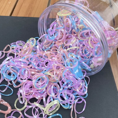 800 buc/set benzi de cauciuc de păr din silicon gros pentru fetițe, cravată de păr transparentă pentru copii, frânghie de păr neagră, benzi de păr pentru copii