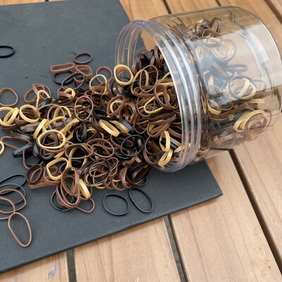 800 buc/set benzi de cauciuc de păr din silicon gros pentru fetițe, cravată de păr transparentă pentru copii, frânghie de păr neagră, benzi de păr pentru copii