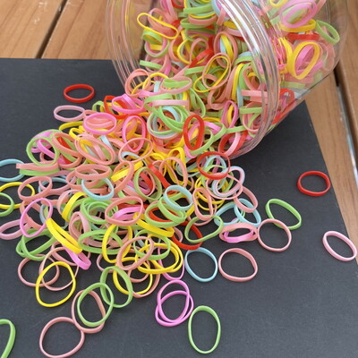 800 buc/set benzi de cauciuc de păr din silicon gros pentru fetițe, cravată de păr transparentă pentru copii, frânghie de păr neagră, benzi de păr pentru copii