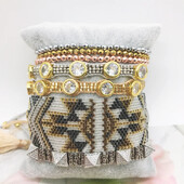 Narukvica s perlama Geometrija Originalnost Ručno pletenje Dizajn Bohemia Podesiva plima Jednostavan set narukvica od rižinih perli