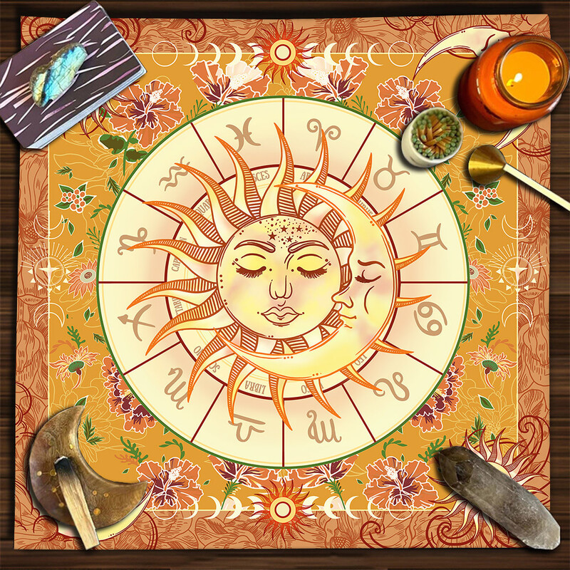 Față de masă pentru cărți de tarot Mandala arborele vieții fluture ciuperci constelație față de masă din catifea față de masă în stil ins