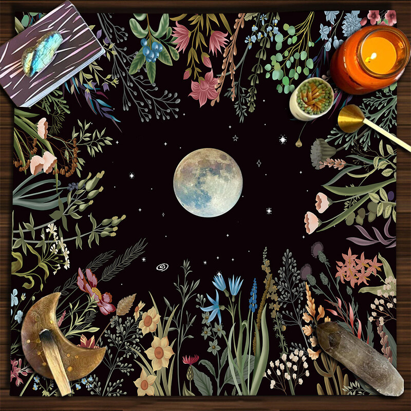 Față de masă pentru cărți de tarot Mandala arborele vieții fluture ciuperci constelație față de masă din catifea față de masă în stil ins