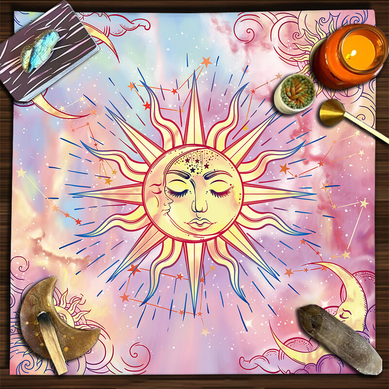 Față de masă pentru cărți de tarot Mandala arborele vieții fluture ciuperci constelație față de masă din catifea față de masă în stil ins