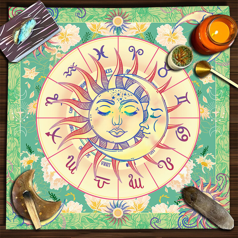 Față de masă pentru cărți de tarot Mandala arborele vieții fluture ciuperci constelație față de masă din catifea față de masă în stil ins