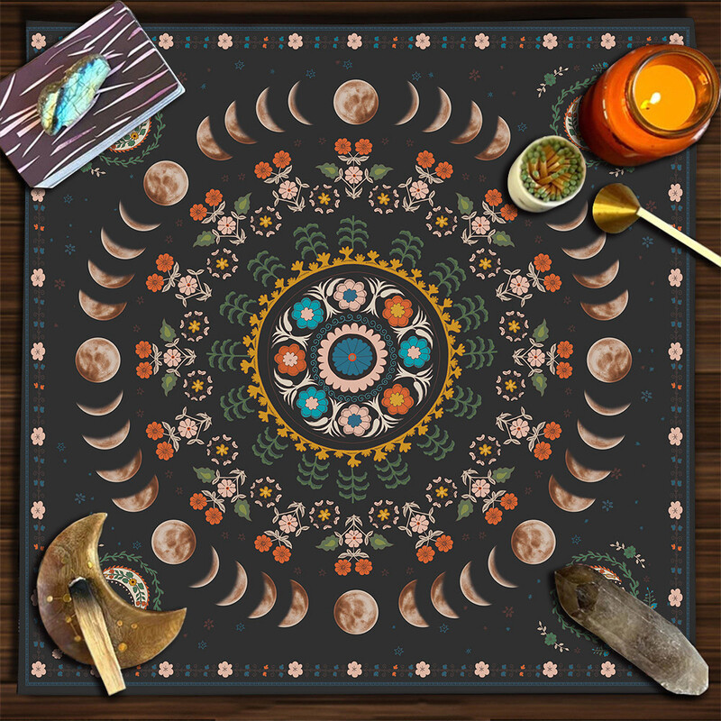 Față de masă pentru cărți de tarot Mandala arborele vieții fluture ciuperci constelație față de masă din catifea față de masă în stil ins