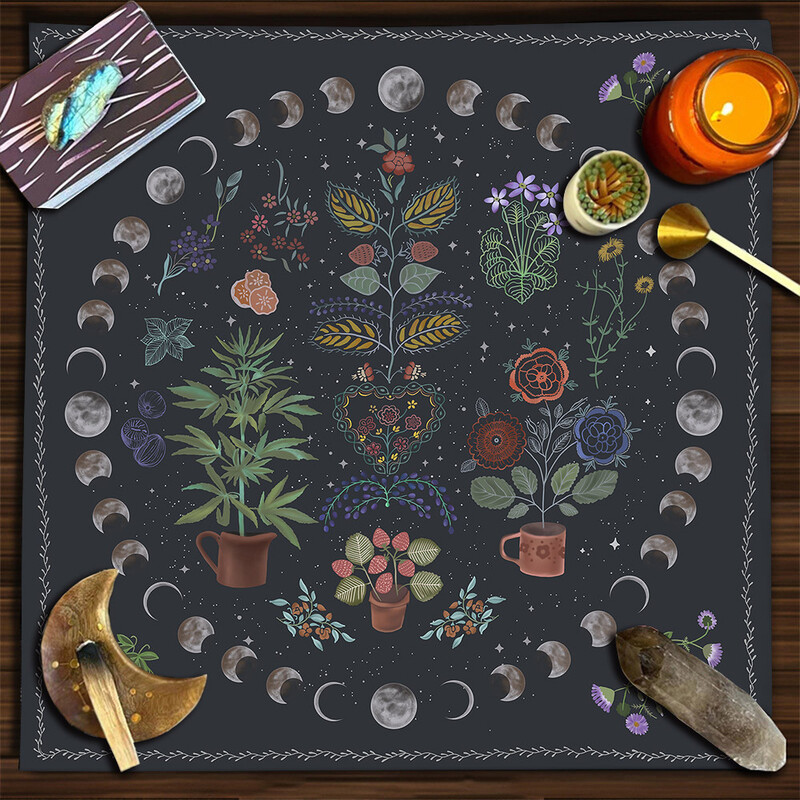 Față de masă pentru cărți de tarot Mandala arborele vieții fluture ciuperci constelație față de masă din catifea față de masă în stil ins