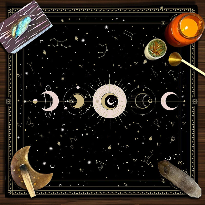 Față de masă pentru cărți de tarot Mandala arborele vieții fluture ciuperci constelație față de masă din catifea față de masă în stil ins